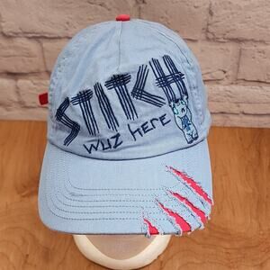 Disney Parks Lilo & Stitch Wuz Here Youth Hat Cap New With Tags Embroidered Blue